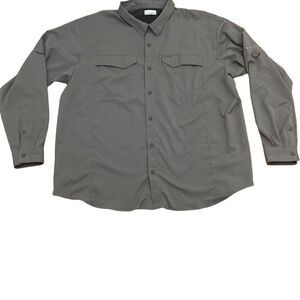 Columbia Sportswear Company Gray Long Sleeve Button-Up Size 2XL